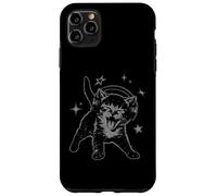 Custodia per iPhone 11 Pro Max Cat Headphones Stars Silly 90s Grunge Y2K Vintage Graphic