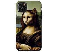 Custodia per iPhone 11 Pro Max Cat Mona Lisa Parodia Art per gli amanti dei gatti