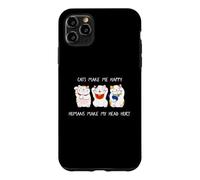 Custodia per iPhone 11 Pro Max Cats Make Me Happy Humans Make My Head Hurt for Cat Lovers