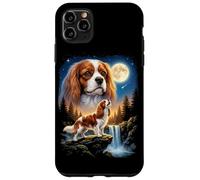 Custodia per iPhone 11 Pro Max Cavalier King Charles Spaniel Ulula alla Luna Meme Divertente