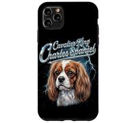 Custodia per iPhone 11 Pro Max Cavalier King Charles Spaniel Vintage anni '90 amante dei cani anni '80