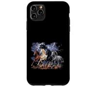 Custodia per iPhone 11 Pro Max Cavalli in esecuzione Vintage anni '90 Fulmine Tempesta Western Cow