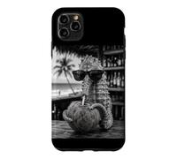 Custodia per iPhone 11 Pro Max Cavalluccio marino con occhiali da sole e bevanda al cocco