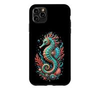 Custodia per iPhone 11 Pro Max Cavalluccio marino coralli mare arte design