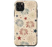 Custodia per iPhone 11 Pro Max Celebrazione americana modello fuochi d'artificio rosso bianco blu USA