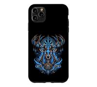 Custodia per iPhone 11 Pro Max Cervo vichingo Eikthyrnir vichinghi rune valhalla celti
