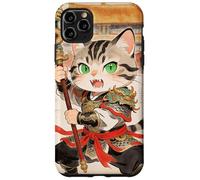 Custodia per iPhone 11 Pro Max Chibi asiatico cinese guerriero gatto - Meow Kung Fu Vintage Art
