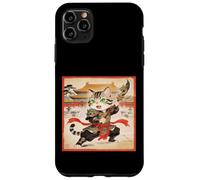 Custodia per iPhone 11 Pro Max Chibi asiatico cinese guerriero gatto - Meow Kung Fu Vintage Art
