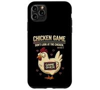 Custodia per iPhone 11 Pro Max Chicken Game Don't Look At The Chicken Funny Gamer Pixel Art
