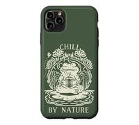 Custodia per iPhone 11 Pro Max Chill By Nature Cottagecore Frog Meditation Vintage Badge