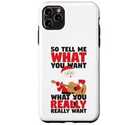 Custodia per iPhone 11 Pro Max Chitarra Babbo Natale Dimmi cosa vuoi divertente Natale
