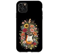 Custodia per iPhone 11 Pro Max Chitarra Love Floral Botanical Cottagecore Flowers Chitarrista