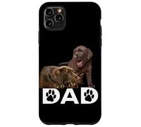 Custodia per iPhone 11 Pro Max Chocolate Lab Dad The Dog Father The Lab Padre Labrador Dad