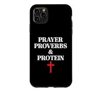 Custodia per iPhone 11 Pro Max Christian Prayer Proverbs Protein Shakes Jesus Weights Faith
