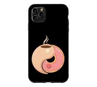 Custodia per iPhone 11 Pro Max Ciambella al caffè divertente equilibrio colazione
