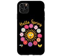 Custodia per iPhone 11 Pro Max Ciao Primavera Sole Fiore Donna Pasqua Festa della Mamma Donna Mamma