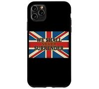 Custodia per iPhone 11 Pro Max Citazione Union Jack We Shall Never Surrender Churchill