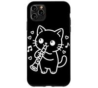 Custodia per iPhone 11 Pro Max Clarinettista Kawaii Cat