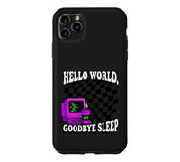 Custodia per iPhone 11 Pro Max Coder Hello World Goodbye Sleep Computer Science Retro