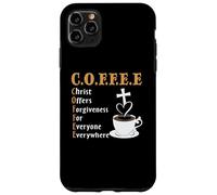 Custodia per iPhone 11 Pro Max Coffee Christ Offers Forgiveness Quote Cafeine Baristas
