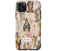 Custodia per iPhone 11 Pro Max Collage cristiano cattolico floreale vintage della Vergine