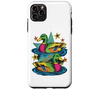 Custodia per iPhone 11 Pro Max Colorful Preppy Duck Lake Aesthetic Design