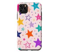 Custodia per iPhone 11 Pro Max Colorful Vintage Star Doodle Aesthetic Cosmic Art