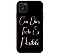 Custodia per iPhone 11 Pro Max Con Dios Todo Es Posible Bibbia cristiana Mujer Amor Spagnolo