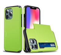 Custodia per iPhone 11 Pro Max con portacarte Portafoglio Custodia Armatura iPhone 11 Pro Max Custodia PC TPU 2 in 1 a doppio strato Custodia paraurti antiurto -(Verde)