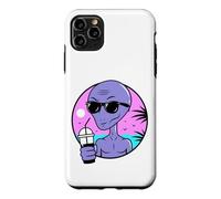 Custodia per iPhone 11 Pro Max Cool Alien Drinking Summer Juice Illustration Graphic Design