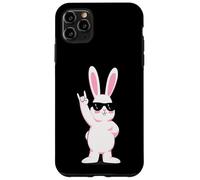 Custodia per iPhone 11 Pro Max Cool Bunny Rock On Funny Rabbit Occhiali da sole Design