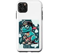 Custodia per iPhone 11 Pro Max Cool Skate Dino Baby Dinosaur Cartoon for Kids