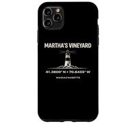 Custodia per iPhone 11 Pro Max Coordinate del faro di Marthas Vineyard Massachusetts