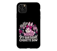 Custodia per iPhone 11 Pro Max Coquette Bow Girl, coniglietta per il nono compleanno di Hello Nine
