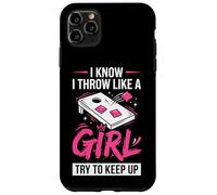 Custodia per iPhone 11 Pro Max Cornhole Donne Signora Divertente Getto Come Una Ragazza Cerco Di Tenere Il Passo
