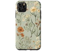 Custodia per iPhone 11 Pro Max Cottagecore botanico da giardino floreale con fiori selvatici verde salvia