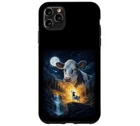 Custodia per iPhone 11 Pro Max Cow Howling to The Moon Vintage Funny Cow