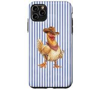 Custodia per iPhone 11 Pro Max Cowboy Chicken Western Stripe Graphic Illustration