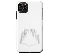 Custodia per iPhone 11 Pro Max Creatura della foresta di rettili che cammina attraverso il criptide della foresta bianca