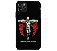 Custodia per iPhone 11 Pro Max Cristiano Gesù Croce Ali d'Angelo Giovanni 3:16 Versi Biblici Arte