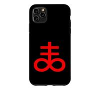 Custodia per iPhone 11 Pro Max Croce Leviatano Zolfo Nero Simbolo Magia Occulta Satanica