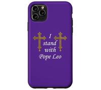 Custodia per iPhone 11 Pro Max Croce Romana. Io sto con Papa Leone.