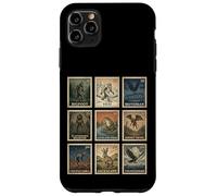 Custodia per iPhone 11 Pro Max Cryptid Stamp Set Bigfoot Yeti Mothman Legendary Creatures