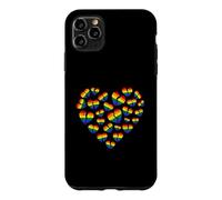 Custodia per iPhone 11 Pro Max Cuore spezzato LGBT arcobaleno bandiera cuori crepacuore cuore spezzato