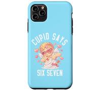 Custodia per iPhone 11 Pro Max Cupido dice sei sette 67 meme carino San Valentino umorismo pastello