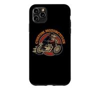 Custodia per iPhone 11 Pro Max "Custom Motorcycles" Retro Biker Lowbrow Wolf Rockabilly 50s