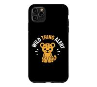 Custodia per iPhone 11 Pro Max Cute Animal Leopard quote Funny Wild Thing Alert