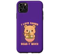 Custodia per iPhone 11 Pro Max Cute Bear ama il Ramen Kawaii Food Lover