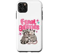 Custodia per iPhone 11 Pro Max Cute Feral Besties Raccoon Opossum Art