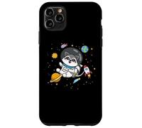 Custodia per iPhone 11 Pro Max Cute Funny Kawaii Cartoon Kids Astronaut Space Raccoon Lover